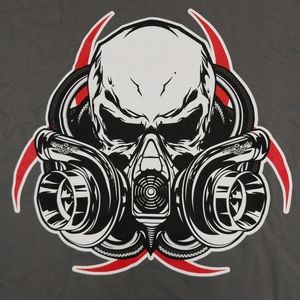 Diesel Life NWT Gas Mask Turbo Respirator Skull Design Grey T- Shirt Gildan M-3X